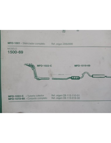Línea dos silenciosos de escape Seat 1500