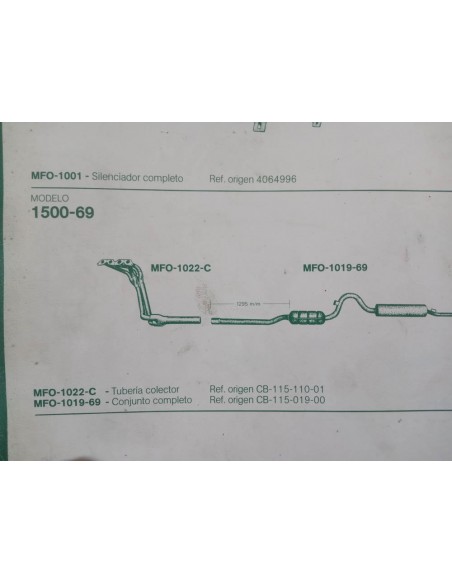 Línea dos silenciosos de escape Seat 1500
