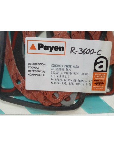 Juego juntas de motor parte alta Renault 4 , 5 , 6 y 7