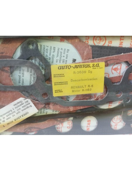 Juego juntas descarbonización Renault 6 ( motor R-1182 )