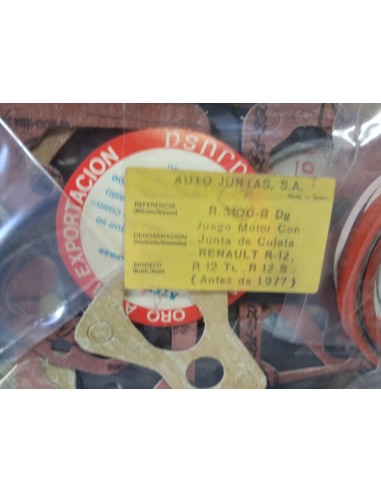 Juego juntas de motor completo Renault 12 , 12 TL y 12 S ( anterior al 77 )