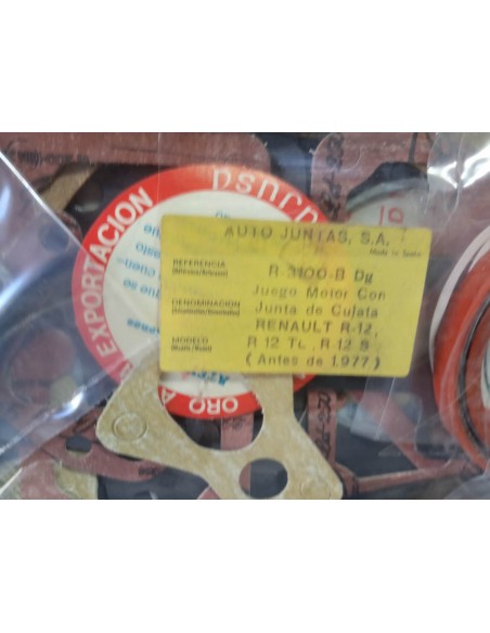 Juego juntas de motor completo Renault 12 , 12 TL y 12 S ( anterior al 77 )