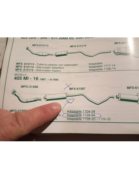 SILENCIOSO INTERMEDIO ESCAPE PEUGEOT 405 MI-16