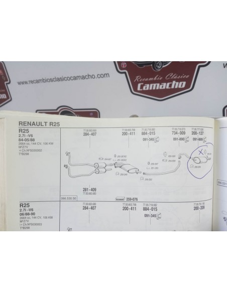 SILENCIOSO TRASERO ESCAPE RENAULT 25