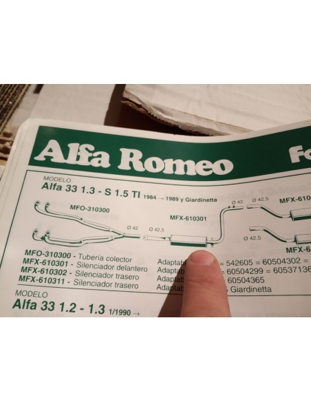 SILENCIOSO INTERMEDIO ESCAPE ALFA ROMEO 33 1.3 Y 1.5
