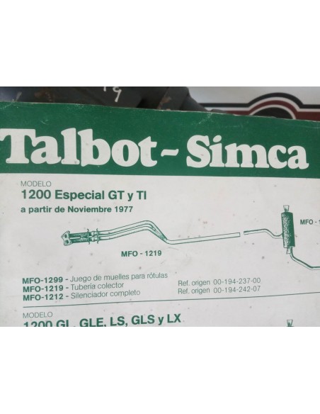 Salida colector de escape Simca 1200 GT y TI (a partir del 11/77)