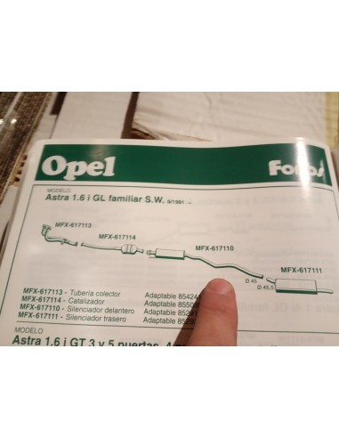 SILENCIOSO ESCAPE OPEL ASTRA DIESEL Y GASOLINA