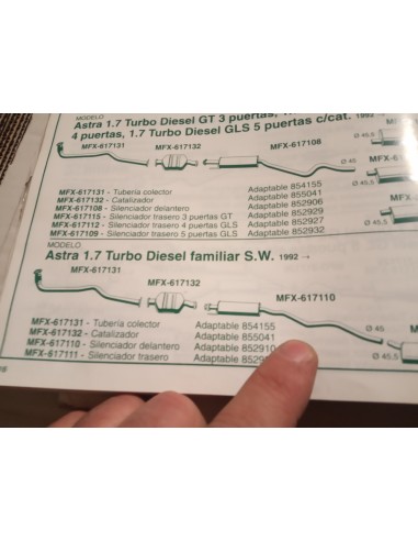 SILENCIOSO ESCAPE OPEL ASTRA DIESEL Y GASOLINA