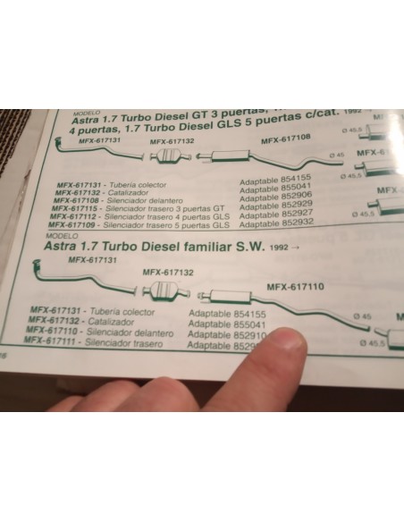 SILENCIOSO ESCAPE OPEL ASTRA DIESEL Y GASOLINA