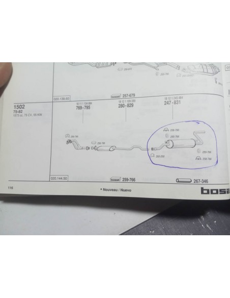 Silencioso trasero de escape BMW E10 2002