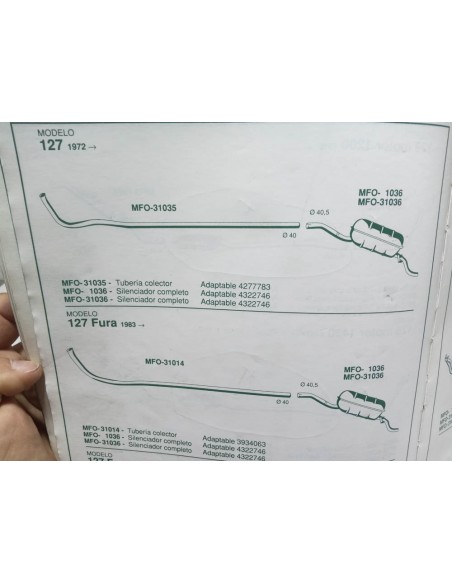 Silencioso trasero de escape Seat 127 y Fura