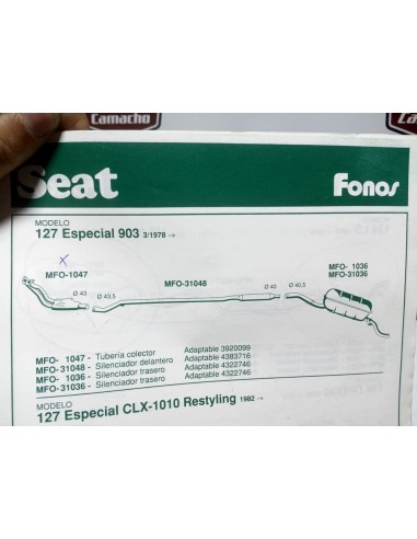Silencioso trasero de escape Seat 127 y Fura