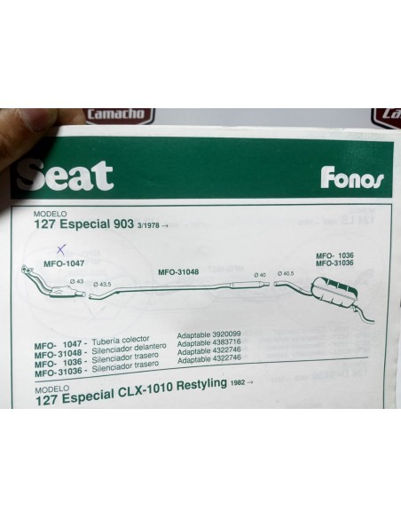 Silencioso trasero de escape Seat 127 y Fura