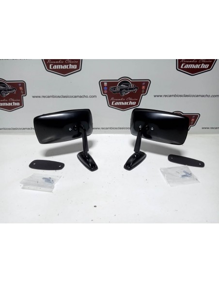 Pareja espejo retrovisor Seat 124 , 1430 , 127 , 128 , etc (negro metálico)