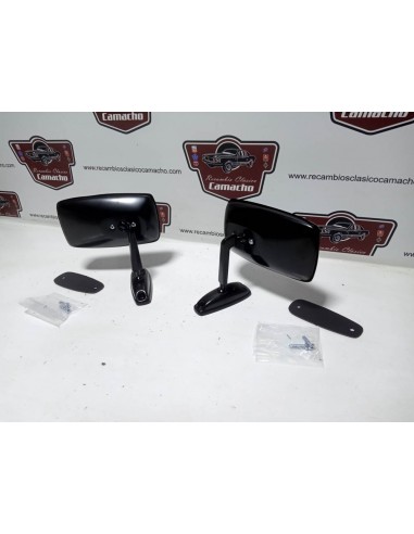 Pareja espejo retrovisor Seat 124 , 1430 , 127 , 128 , etc (negro metálico)