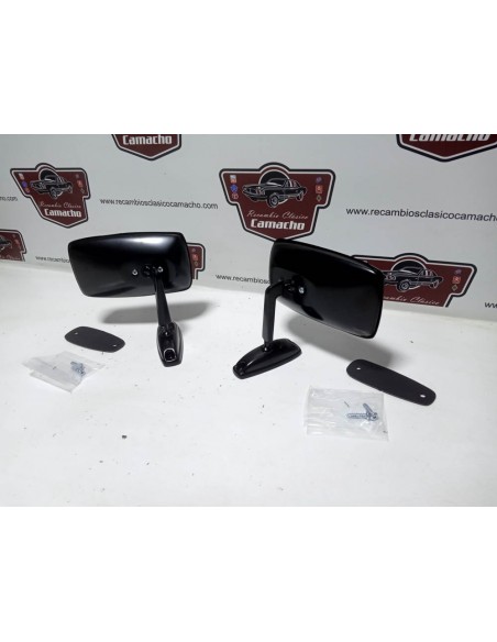 Pareja espejo retrovisor Seat 124 , 1430 , 127 , 128 , etc (negro metálico)