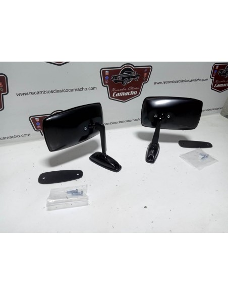 Pareja espejo retrovisor Seat 124 , 1430 , 127 , 128 , etc (negro metálico)