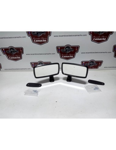 Pareja espejo retrovisor Seat 124 , 1430 , 127 , 128 , etc (negro metálico)