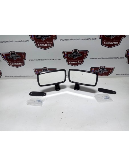 Pareja espejo retrovisor Seat 124 , 1430 , 127 , 128 , etc (negro metálico)
