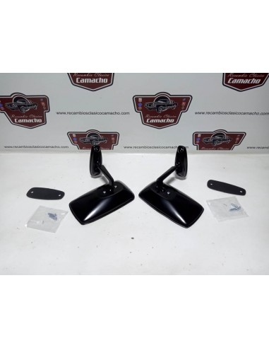 Pareja espejo retrovisor Seat 124 , 1430 , 127 , 128 , etc (negro metálico)