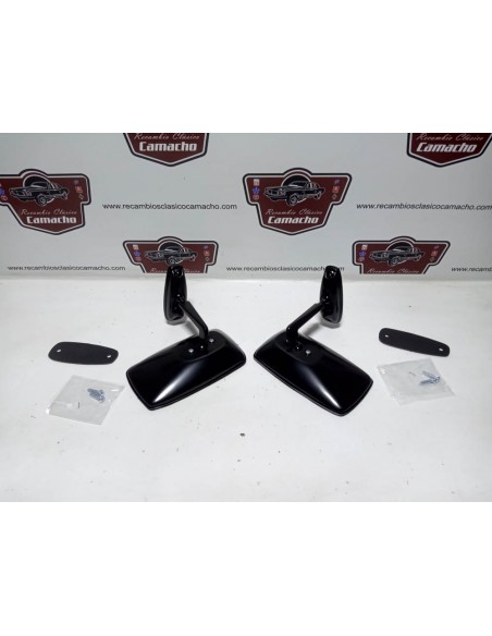Pareja espejo retrovisor Seat 124 , 1430 , 127 , 128 , etc (negro metálico)