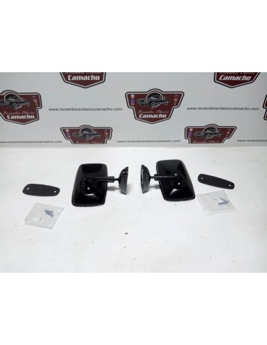 Pareja espejo retrovisor Seat 124 , 1430 , 127 , 128 , etc (negro metálico)