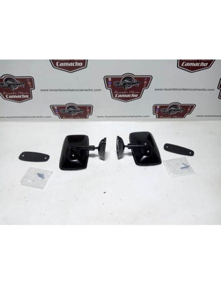 Pareja espejo retrovisor Seat 124 , 1430 , 127 , 128 , etc (negro metálico)