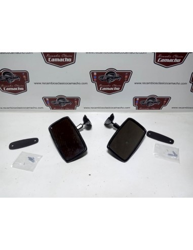 Pareja espejo retrovisor Seat 124 , 1430 , 127 , 128 , etc (negro metálico)