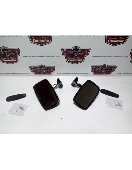 Pareja espejo retrovisor Seat 124 , 1430 , 127 , 128 , etc (negro metálico)