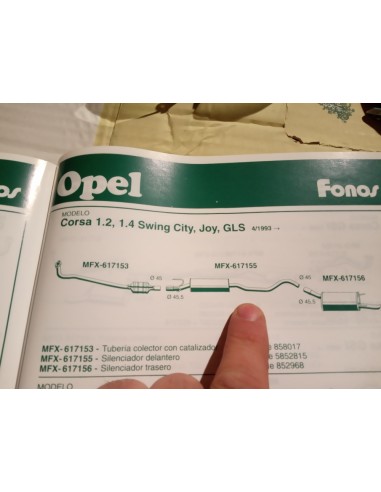 SILENCIOSO INTERMEDIO ESCAPE OPEL CORSA B