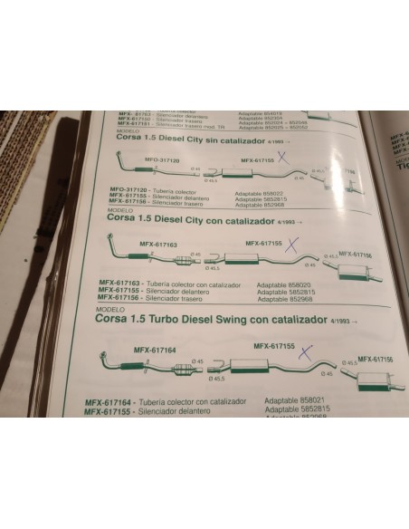 SILENCIOSO INTERMEDIO ESCAPE OPEL CORSA B