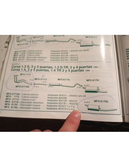 SILENCIOSO TRASERO ESCAPE OPEL CORSA A Y B