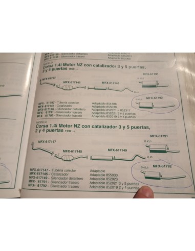 SILENCIOSO TRASERO ESCAPE OPEL CORSA A Y B