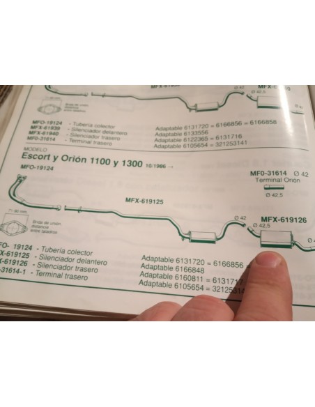 SILENCIOSO TRASERO ESCAPE FORD ORION Y ESCORT