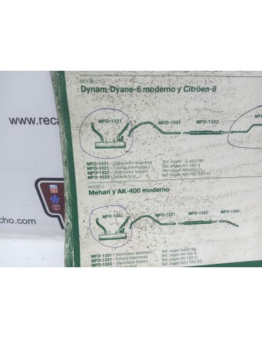 Silencioso delantero escape Citroen Dyane 6 , 2cv y Mehari