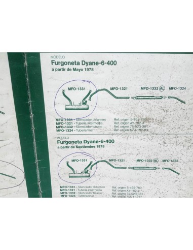 Silencioso delantero escape Citroen Dyane 6 , 2cv y Mehari