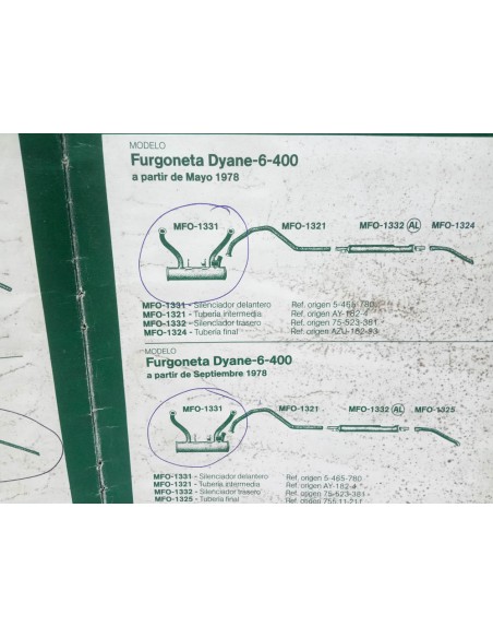 Silencioso delantero escape Citroen Dyane 6 , 2cv y Mehari