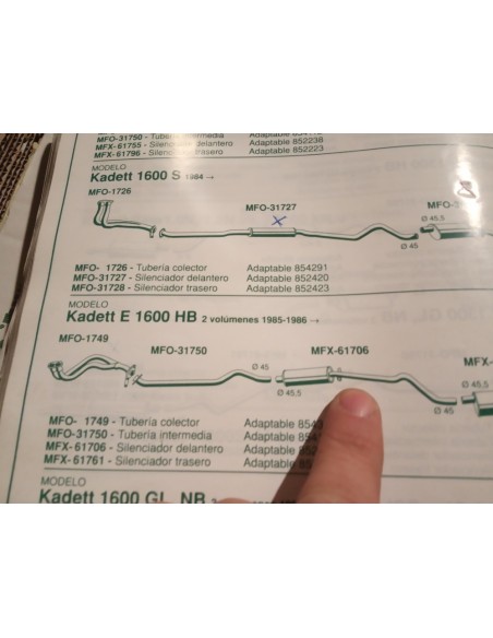 SILENCIOSO INTERMEDIO ESCAPE OPEL KADETT E