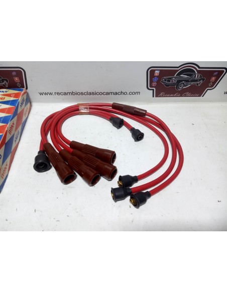 Juego cables de bujías Seat 1200 , 1430 Sport y 128 (rojos baquelita)