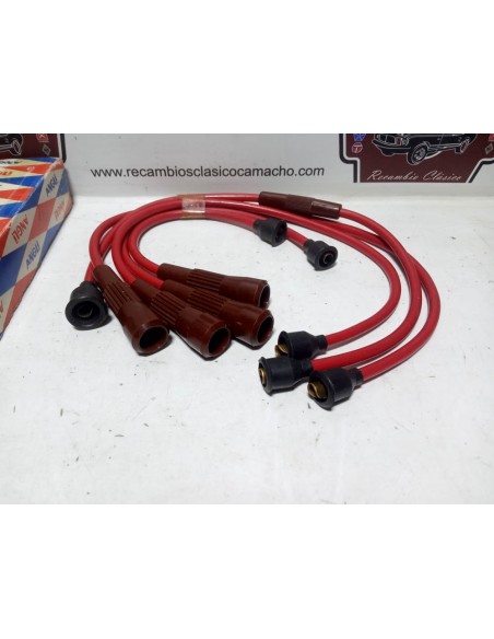 Juego cables de bujías Seat 1200 , 1430 Sport y 128 (rojos baquelita)