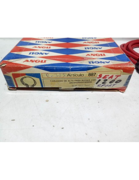 Juego cables de bujías Seat 1200 , 1430 Sport y 128 (rojos baquelita)