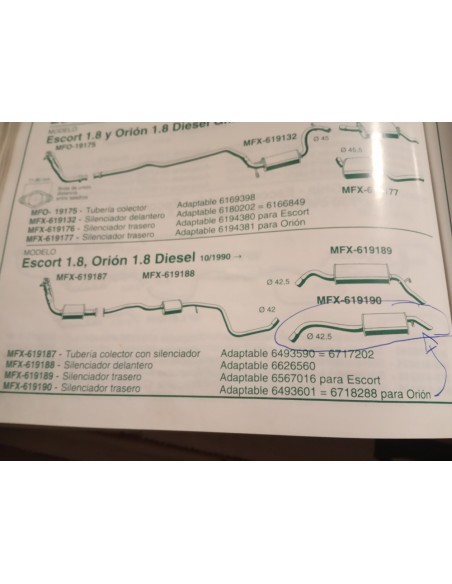 SILENCIOSO TRASERO FORD ORION DIESEL
