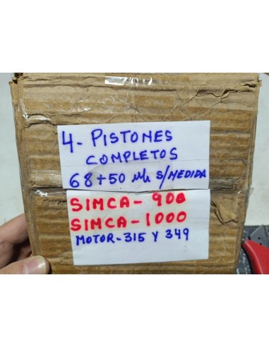 Juego de pistones Simca 900 y 1000 (68,50 mm sobremedida)