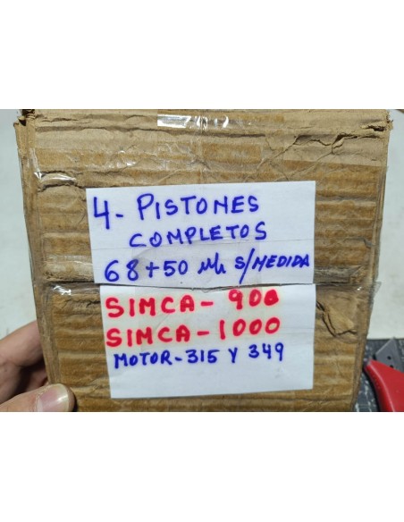 Juego de pistones Simca 900 y 1000 (68,50 mm sobremedida)