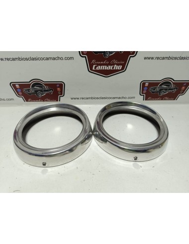 Pareja cerquillo o bisel de Faro Seat 600 D con visera