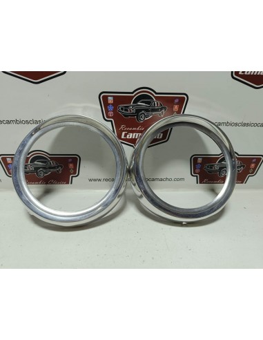 Pareja cerquillo o bisel de Faro Seat 600 D con visera