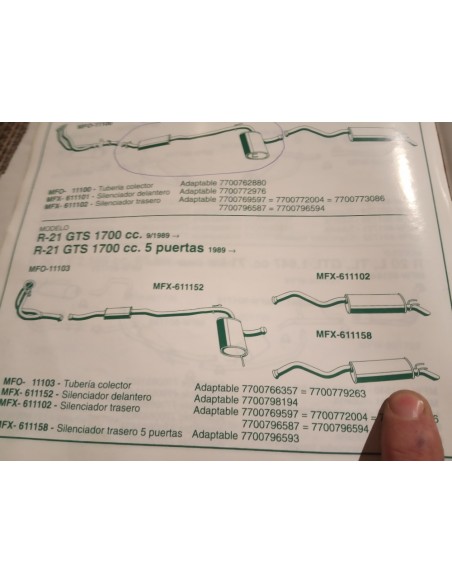 SILENCIOSO TRASERO ESCAPE RENAULT 21