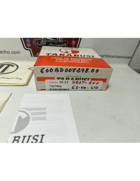 Juego segmentos Seat 600 D,E y L 62mm Standar TARABUSI
