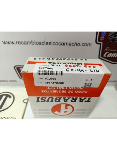 Juego segmentos Seat 600 D,E y L 62mm Standar TARABUSI