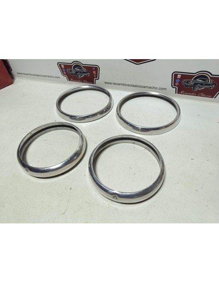 Juego 4 cerquillos de faro Seat 600 N (aluminio)